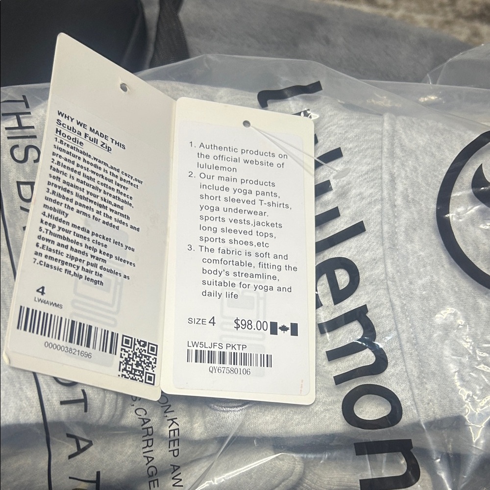 Lululemon gray jogger tracksuit set hooded zip-up jacket pants– Women’s size 4 - Picture 13 of 13